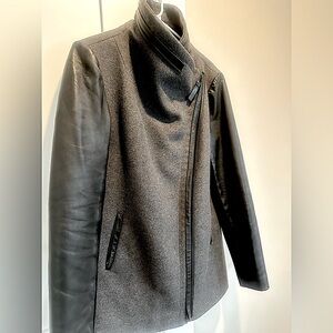 Mackage | Wool jacket with leather accents.